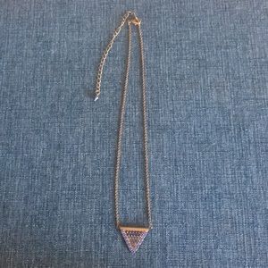 Sorrelli triangle blue stone necklace